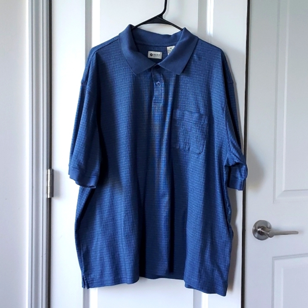 Haggar two button-up short sleeve polo xxl blue